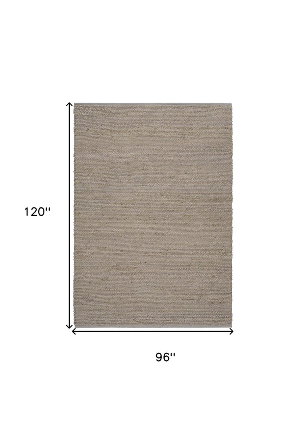 Homeroots 8' X 10' Gray Jute Hand Woven Area Rug  Jute 569887