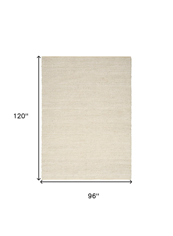 Homeroots 8' X 10' Ivory Jute Hand Woven Area Rug  Jute 569888