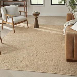 HomeRoots 7' Hand-Woven Beige Jute Area Rug - Eco-Friendly, Durable Design for Elegance in Any Living Space 9' X 12' 569891
