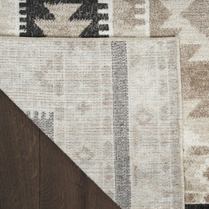Homeroots 5' Geometric Flatweave Area Rug In Beige, Black & Tan – Durable, Stylish, Stain-resistant Design!  Polyester 569900