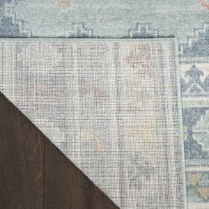 Homeroots 5' Geometric Flatweave Area Rug In Blue & Orange – Stylish, Durable & Stain Resistant For Any Room 5' X 7' Polyester 569904