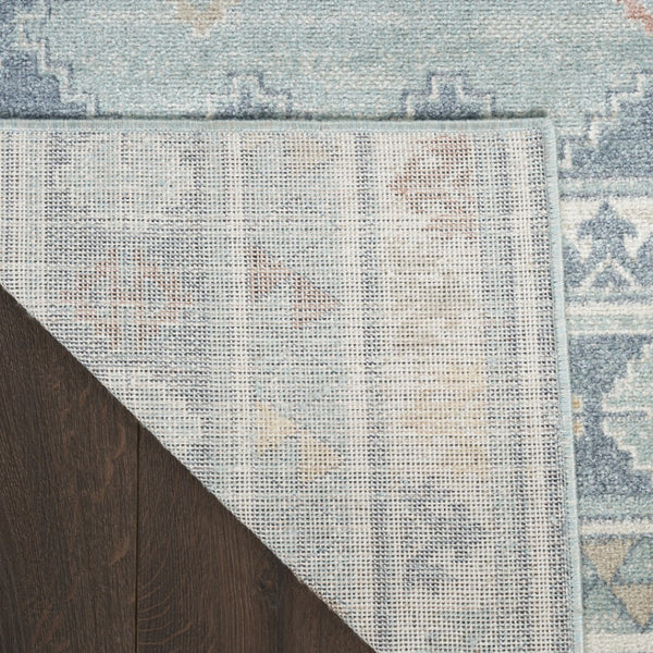 Homeroots 5' Geometric Flatweave Area Rug In Blue & Orange – Stylish, Durable & Stain Resistant For Any Room 5' X 7' Polyester 569904