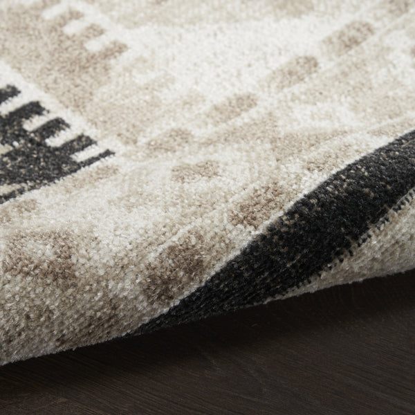 Homeroots 7' Beige Black And Tan Geometric Area Rug - Stain Resistant, Durable, Stylish Flatweave For Homes  Polyester 569906