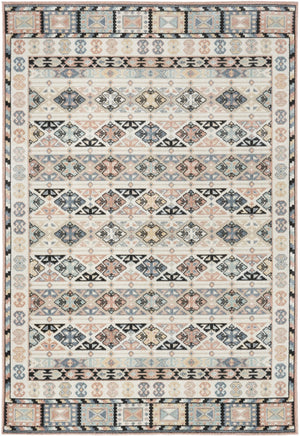 Homeroots 7' Geometric Flatweave Area Rug In Ivory Tan & Black - Durable, Stain Resistant, Perfect For Homes!  Polyester 569909