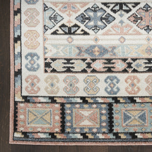 Homeroots 7' Geometric Flatweave Area Rug In Ivory Tan & Black - Durable, Stain Resistant, Perfect For Homes!  Polyester 569909