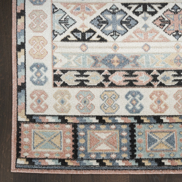 Homeroots 7' Geometric Flatweave Area Rug In Ivory Tan & Black - Durable, Stain Resistant, Perfect For Homes!  Polyester 569909