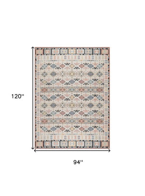 Homeroots 8' X 10' Ivory Tan & Black Geometric Flatweave Area Rug – Stylish, Durable & Stain-resistant Design!  Polyester 569915