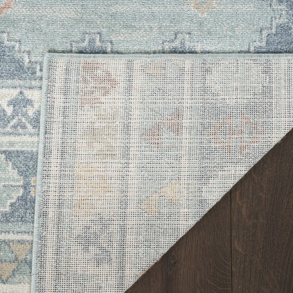 Homeroots 5' Geometric Flatweave Area Rug In Blue & Orange – Stylish, Durable & Stain Resistant For Any Room 8' X 10' Polyester 569916