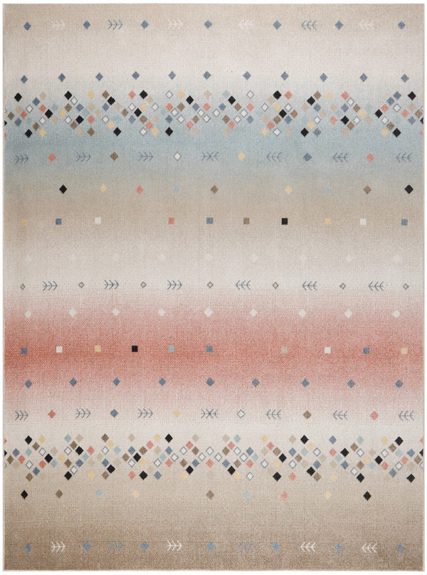 Homeroots 5' Tan Orange And Ivory Geometric Flatweave Area Rug - Durable, Stain Resistant, Perfect For Kids & Pets 8' X 10' Polyester 569917