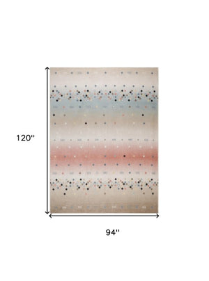 Homeroots 5' Tan Orange And Ivory Geometric Flatweave Area Rug - Durable, Stain Resistant, Perfect For Kids & Pets 8' X 10' Polyester 569917