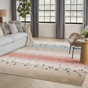 Homeroots 5' Tan Orange And Ivory Geometric Flatweave Area Rug - Durable, Stain Resistant, Perfect For Kids & Pets 8' X 10' Polyester 569917