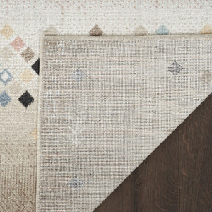 Homeroots 5' Tan Orange And Ivory Geometric Flatweave Area Rug - Durable, Stain Resistant, Perfect For Kids & Pets 8' X 10' Polyester 569917