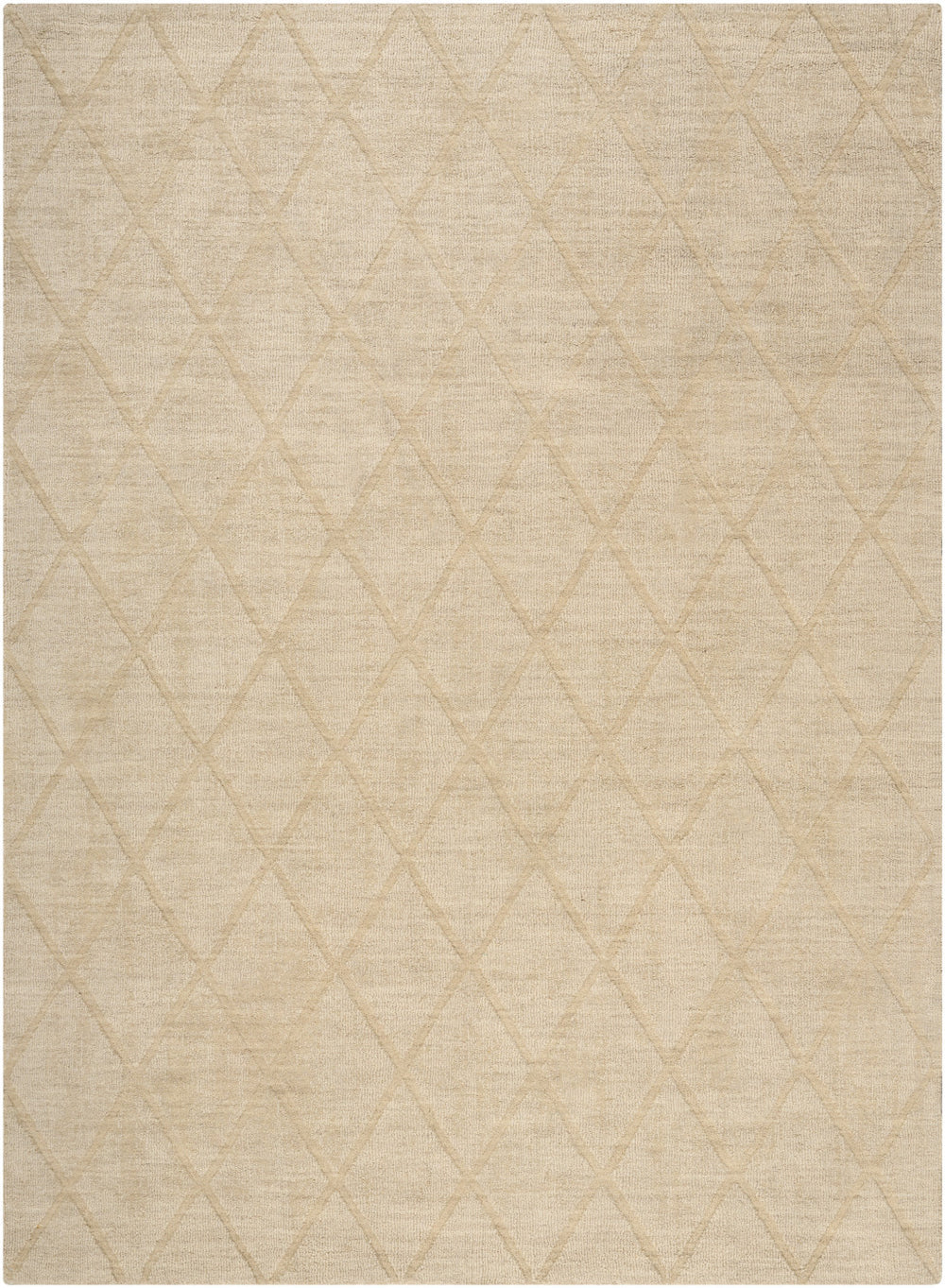 Homeroots 4' X 6' Beige Wool Geometric Area Rug  Wool 569918
