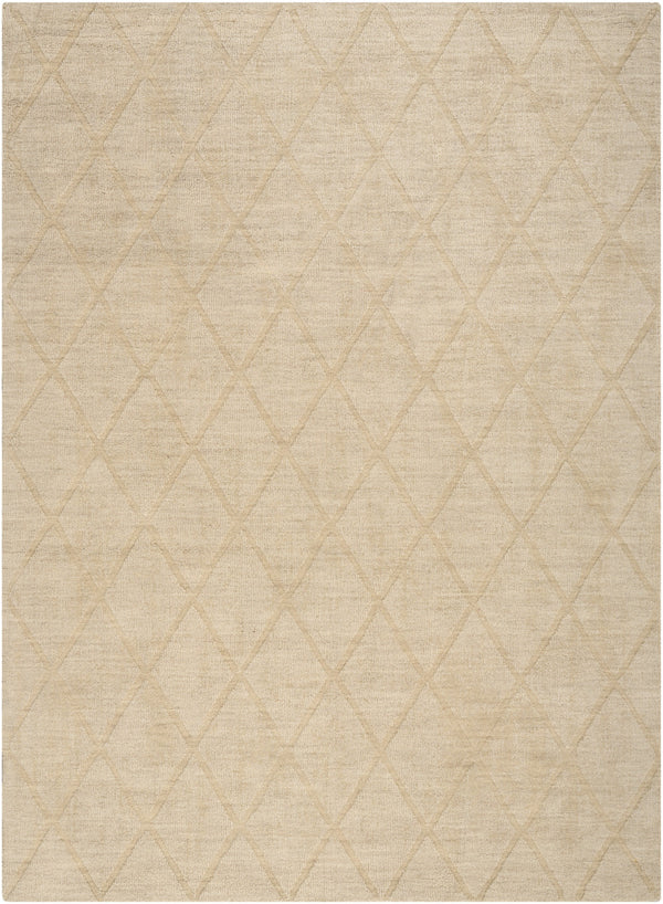 Homeroots 4' X 6' Beige Wool Geometric Area Rug  Wool 569918