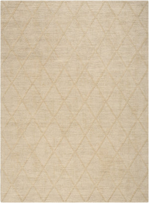 HomeRoots 4' Beige Geometric Wool Area Rug - Modern, Soft, Durable Design Perfect for Small Spaces and Entryways 4' X 6' 569918