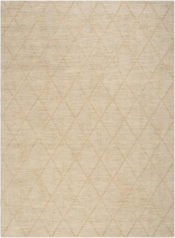 HomeRoots 4' Beige Geometric Wool Area Rug - Modern, Soft, Durable Design Perfect for Small Spaces and Entryways 4' X 6' 569918