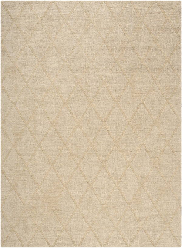 Homeroots 4' X 6' Beige Wool Geometric Area Rug  Wool 569918