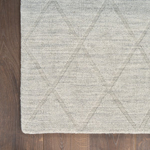 HomeRoots 4' Gray Wool Geometric Area Rug - Cozy, Modern Design for Small Spaces, Perfect for Entryways & More 4' X 6' 569920
