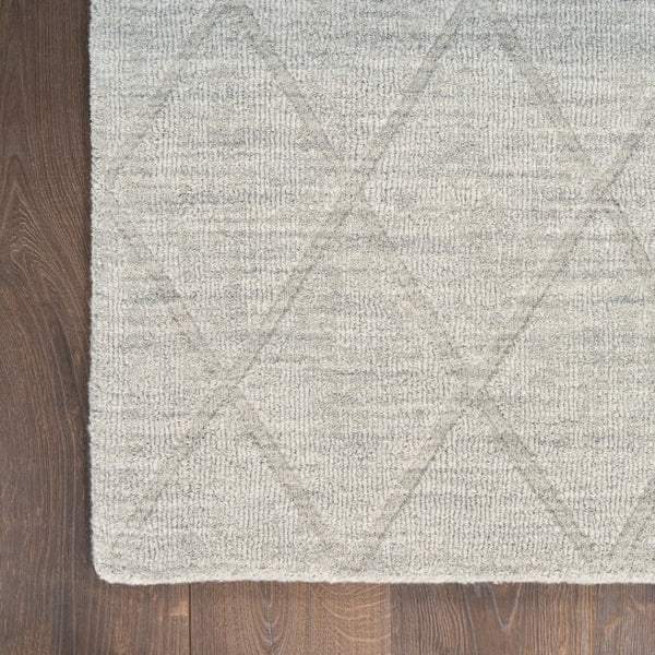 HomeRoots 4' Gray Wool Geometric Area Rug - Cozy, Modern Design for Small Spaces, Perfect for Entryways & More 4' X 6' 569920
