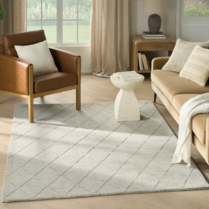 HomeRoots 4' Gray Wool Geometric Area Rug - Cozy, Modern Design for Small Spaces, Perfect for Entryways & More 4' X 6' 569920
