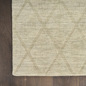 HomeRoots 4' Sage Wool Geometric Area Rug - Modern Design for Entryways, Bedrooms & Small Spaces - Soft & Durable 4' X 6' 569922