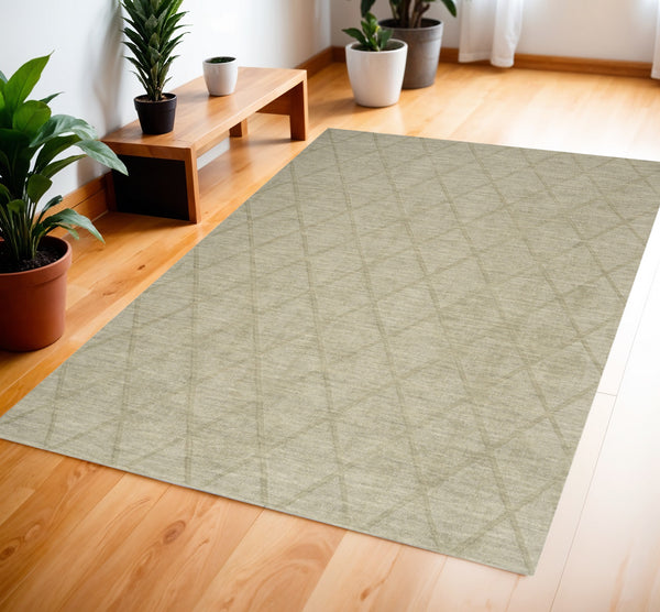Homeroots 4' X 6' Sage Wool Geometric Area Rug  Wool 569922
