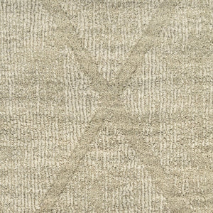 HomeRoots 4' Sage Wool Geometric Area Rug - Modern Design for Entryways, Bedrooms & Small Spaces - Soft & Durable 4' X 6' 569922
