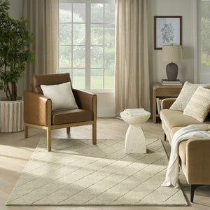 Homeroots 4' X 6' Sage Wool Geometric Area Rug  Wool 569922