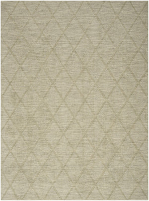 HomeRoots 4' Sage Wool Geometric Area Rug - Modern Design for Entryways, Bedrooms & Small Spaces - Soft & Durable 4' X 6' 569922