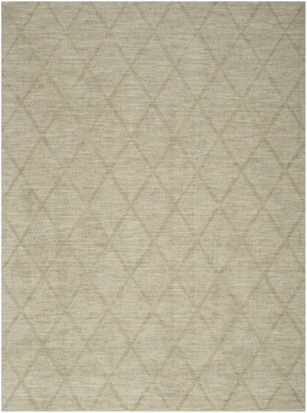 HomeRoots 4' Sage Wool Geometric Area Rug - Modern Design for Entryways, Bedrooms & Small Spaces - Soft & Durable 4' X 6' 569922