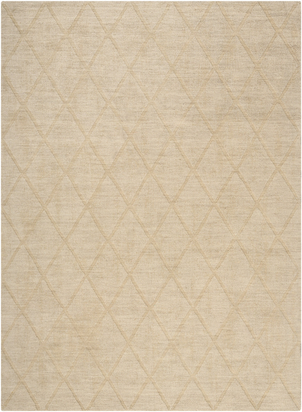 Homeroots 5' X 7' Beige Wool Geometric Area Rug  Wool 569923
