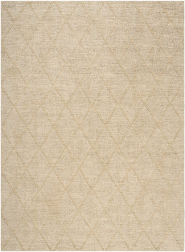 Homeroots 5' X 7' Beige Wool Geometric Area Rug  Wool 569923