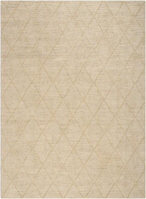 Homeroots 5' X 7' Beige Wool Geometric Area Rug  Wool 569923