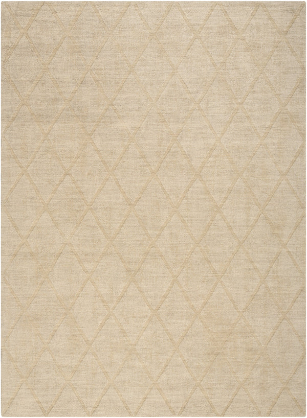 Homeroots 5' X 7' Beige Wool Geometric Area Rug  Wool 569923