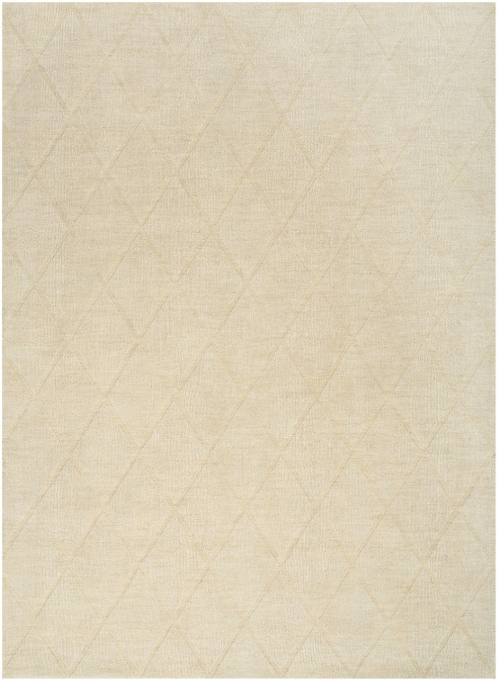 HomeRoots 4' Ivory Wool Area Rug - Modern Geometric Design for Warmth and Style in Any Room or Space 5' X 7' 569926