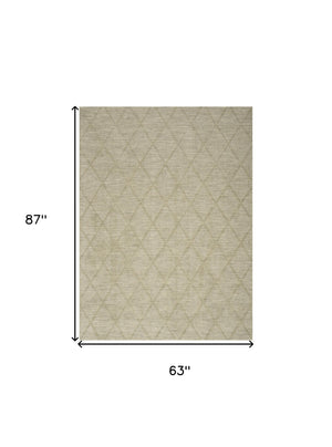 Homeroots 5' X 7' Sage Wool Geometric Area Rug  Wool 569927