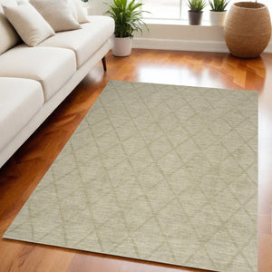 Homeroots 5' X 7' Sage Wool Geometric Area Rug  Wool 569927