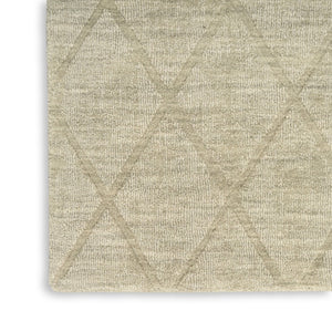 HomeRoots 4' Sage Wool Geometric Area Rug - Modern Design for Entryways, Bedrooms & Small Spaces - Soft & Durable 5' X 7' 569927