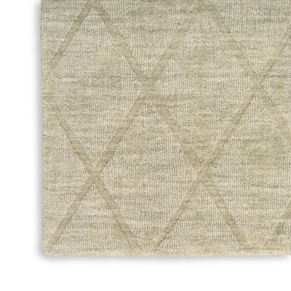 HomeRoots 4' Sage Wool Geometric Area Rug - Modern Design for Entryways, Bedrooms & Small Spaces - Soft & Durable 5' X 7' 569927