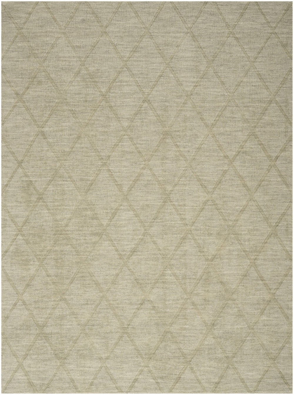 HomeRoots 4' Sage Wool Geometric Area Rug - Modern Design for Entryways, Bedrooms & Small Spaces - Soft & Durable 5' X 7' 569927