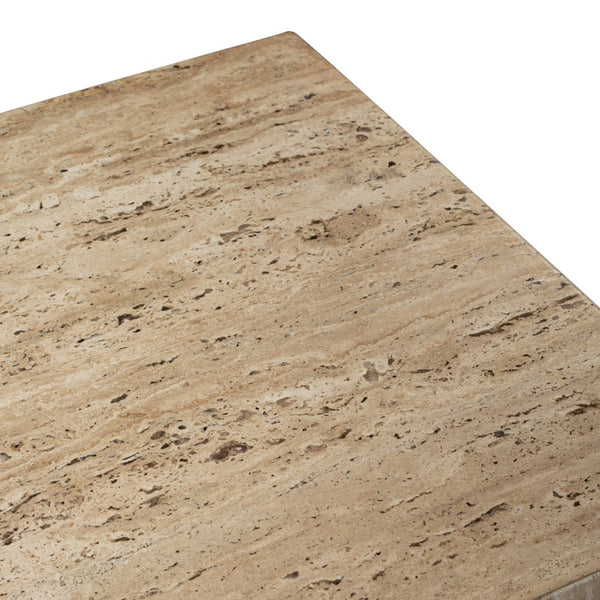 HomeRoots 20" Beige Marble End Table - Contemporary Artisan Design, Durable Natural Stone, No Assembly Required! 569939
