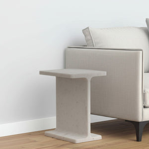 HomeRoots 22" Exquisite White Marble Pedestal End Table – Handcrafted, Versatile Accent for Modern Living Spaces 569941