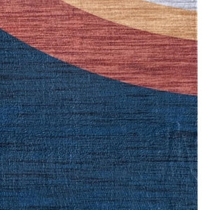 HomeRoots 8' Vibrant Navy, Red, and Orange Rainbow Area Rug for Kids' Playroom, Bedroom, or Nursery Décor 8' X 11' 569990