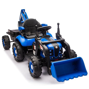 English Elm 24v Kids Electric Tractor with Swappable Construction Attachments and Parent Remote W1578P230011
