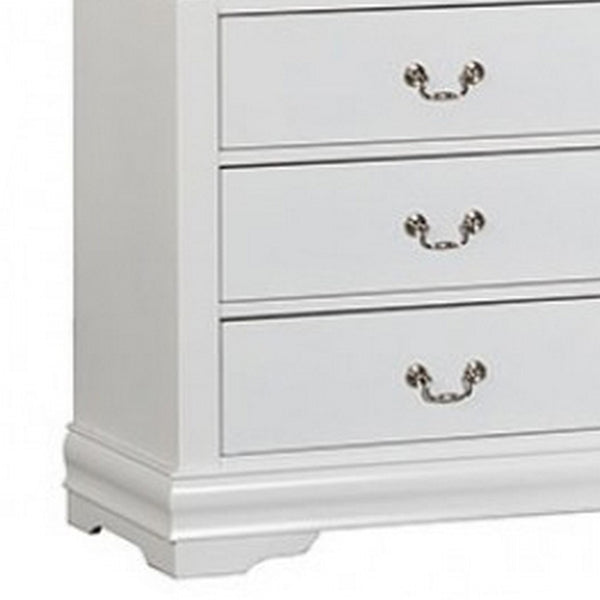 English Elm Ryla Six Drawer Wide Dresser Solid Wood White Finish Nickel Handles Bedroom Storage B056P416910