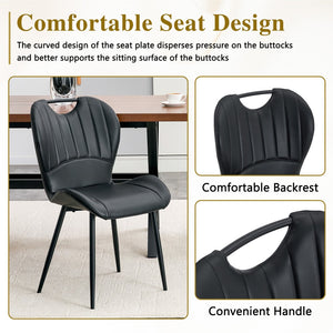 English Elm Set of 4 Olive Fabric Dining Chairs Ergonomic Cushion Black Steel Frame Modern Black W1151P454886