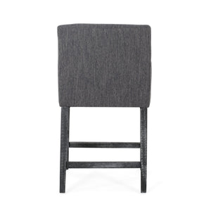 English Elm Upholstered Counter Stool with Arms Rubberwood Frame for Kitchen Island or Home Bar N780P365871C