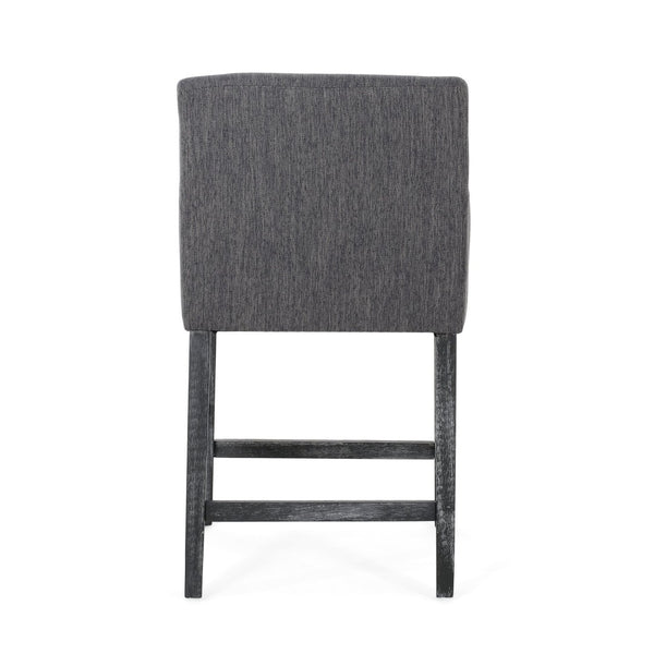 English Elm Upholstered Counter Stool with Arms Rubberwood Frame for Kitchen Island or Home Bar N780P365871C