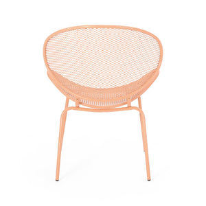 English Elm Christopher Knight Home® - ELBA Modern Iron Dining Chair with Slim Profile and Comfortable Seat — Durable, Stylish Accent Seating Orange 65203.00ORG