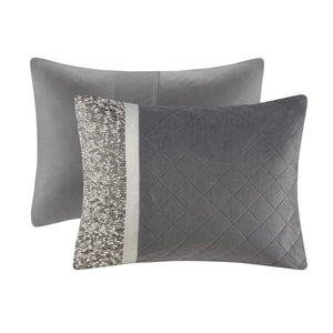 English Elm 5 Piece Textured Jacquard Stripe Comforter Set - Luxurious Full/Queen Bedding With Throw Pillows! B035P280386